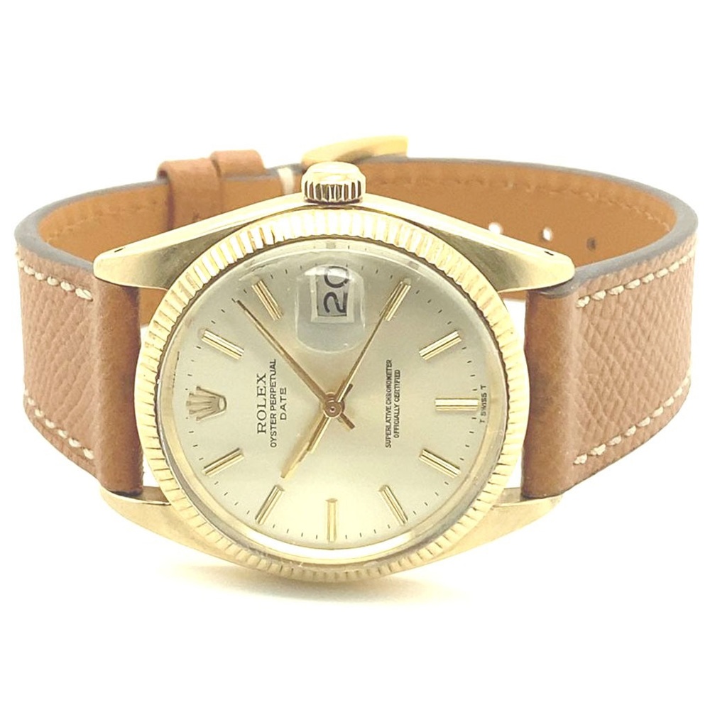 Rolex 1503 Yellow Gold 34mm Date on Custom Strap